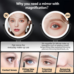 MIYADIVA mirror's 360-degree rotation lets you switch views effortlessly