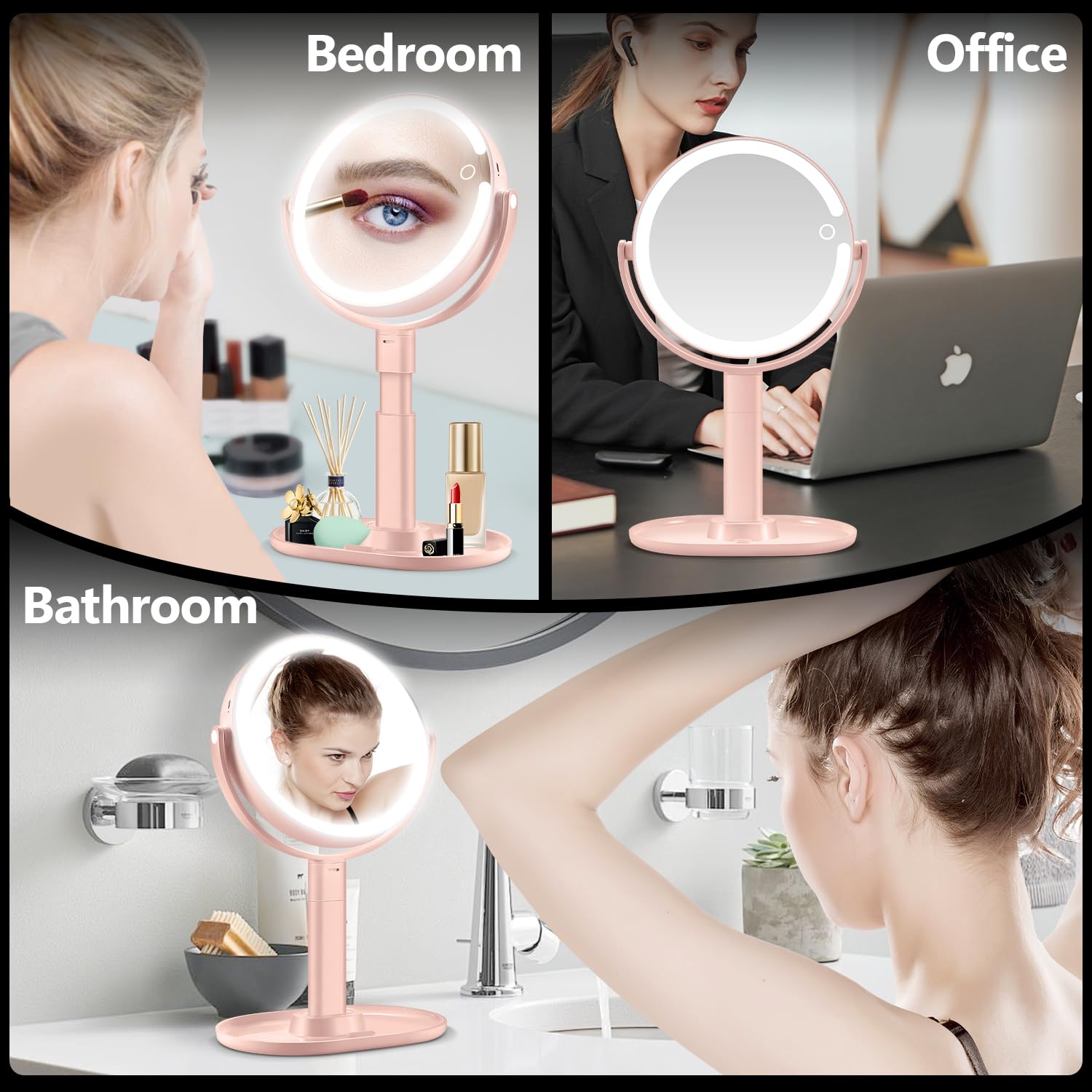 MIYADIVA makeup mirror pink finish stylish gift.
