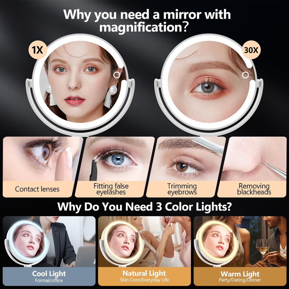 MIYADIVA makeup mirror rotated 360 degrees for flexible viewing