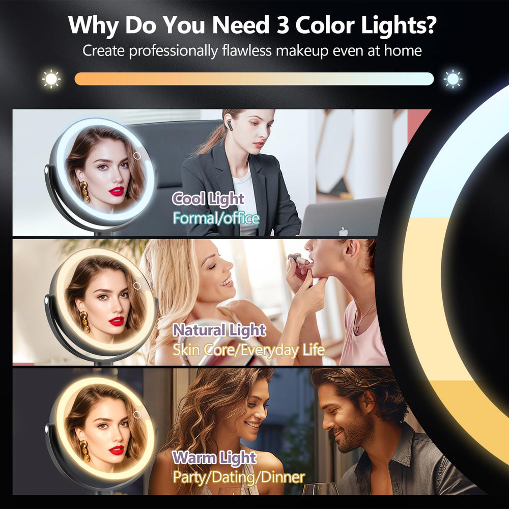 MIYADIVA makeup mirror with phone holder enables watching tutorials hands-free