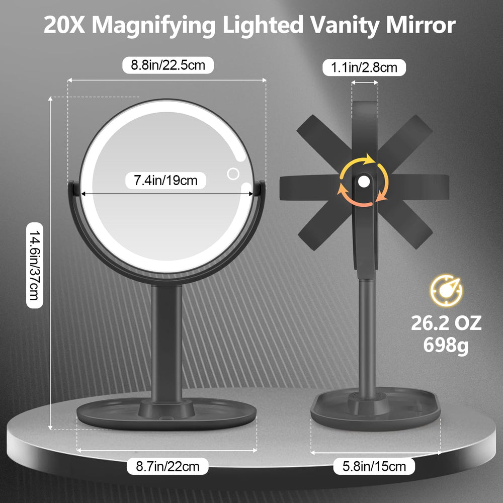 MIYADIVA mirror shows 3-color lighting to suit different makeup scenes