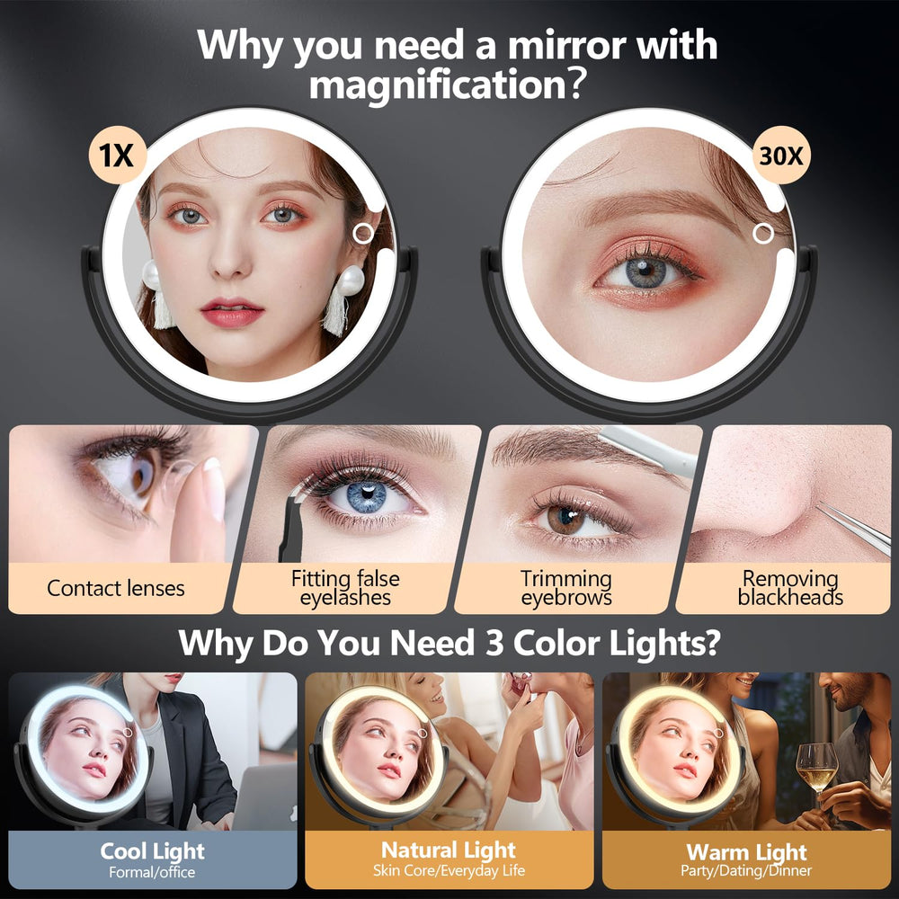 MIYADIVA 360-degree rotating double-sided mirror for quick view changes