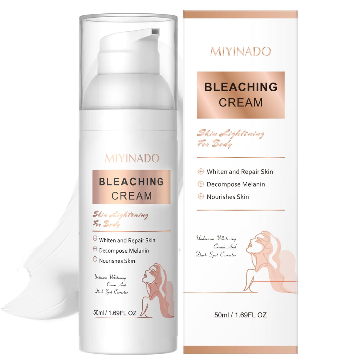 MIYINADO Skin Lightening Cream packaging highlights premium design for daily use