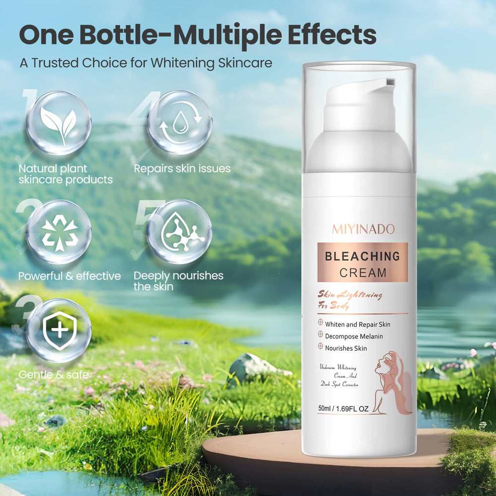 MIYINADO Skin Lightening Cream texture close-up shows lightweight, non-greasy formula