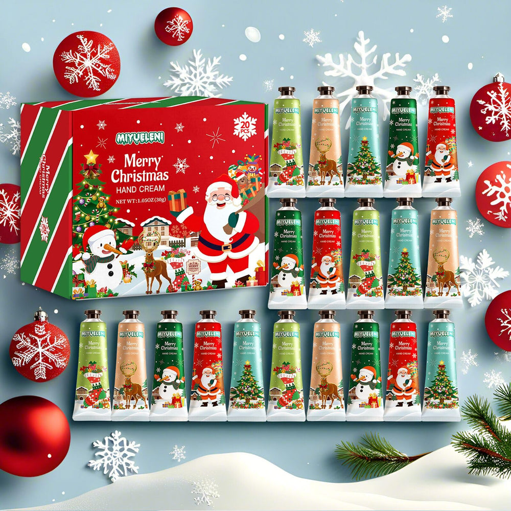 MIYUELENI hand cream set variety colors foreground shows multiple tubes ready for sharing.