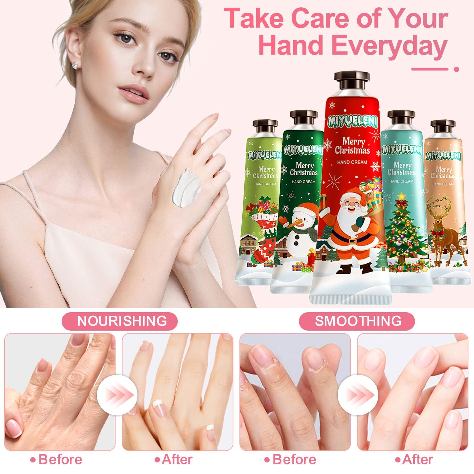 MIYUELENI holiday gift set presented on wrapping suggests stocking stuffer idea.