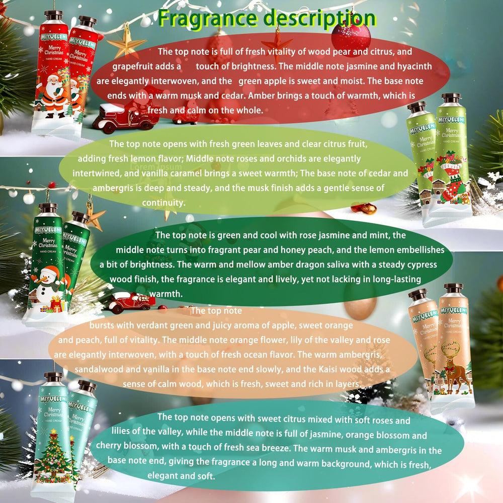 MIYUELENI stocking-stuffer tubes arranged showcases compact care for busy hands.