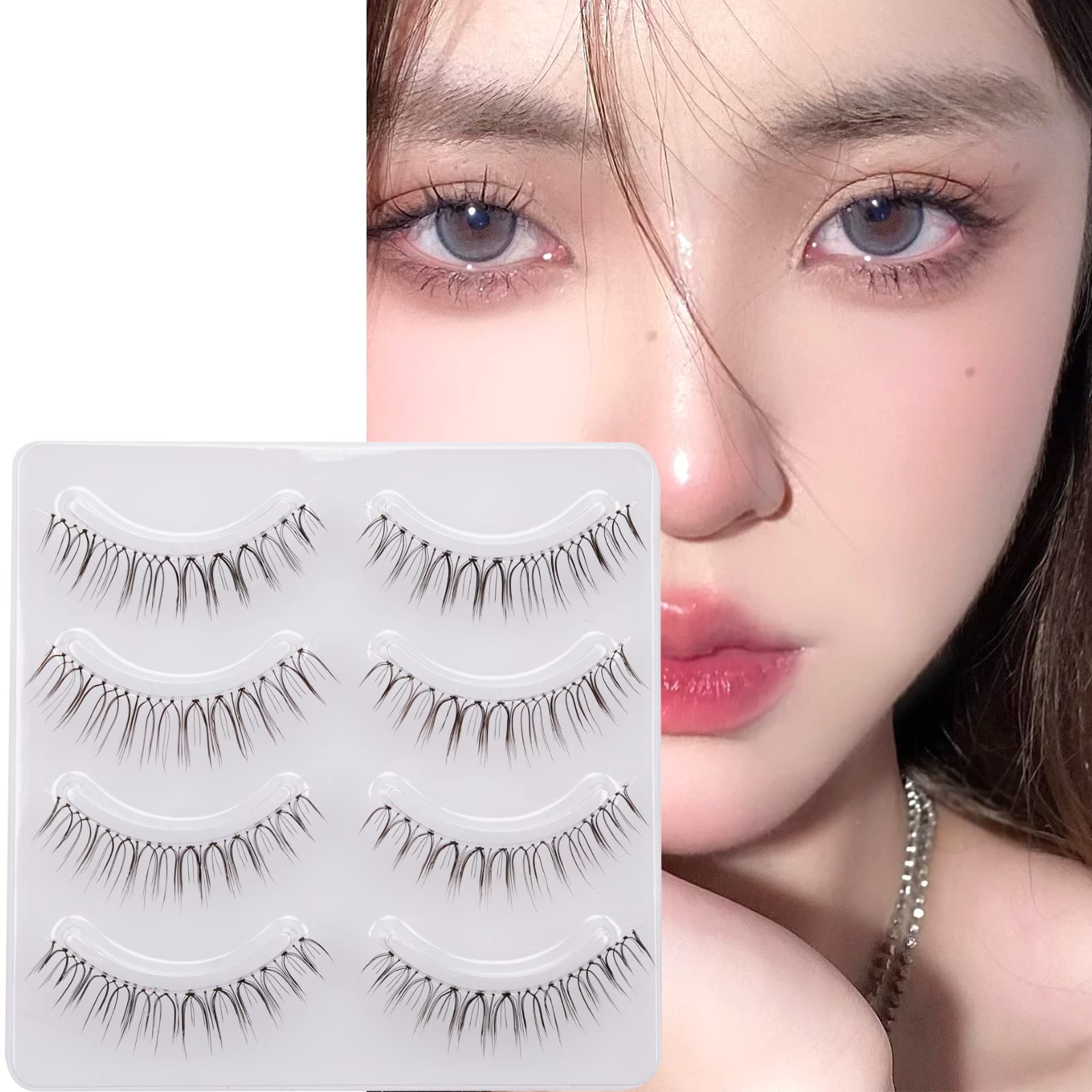 Miz Barn lashes 6-10mm strip demonstrates natural volume with discreet clear band.