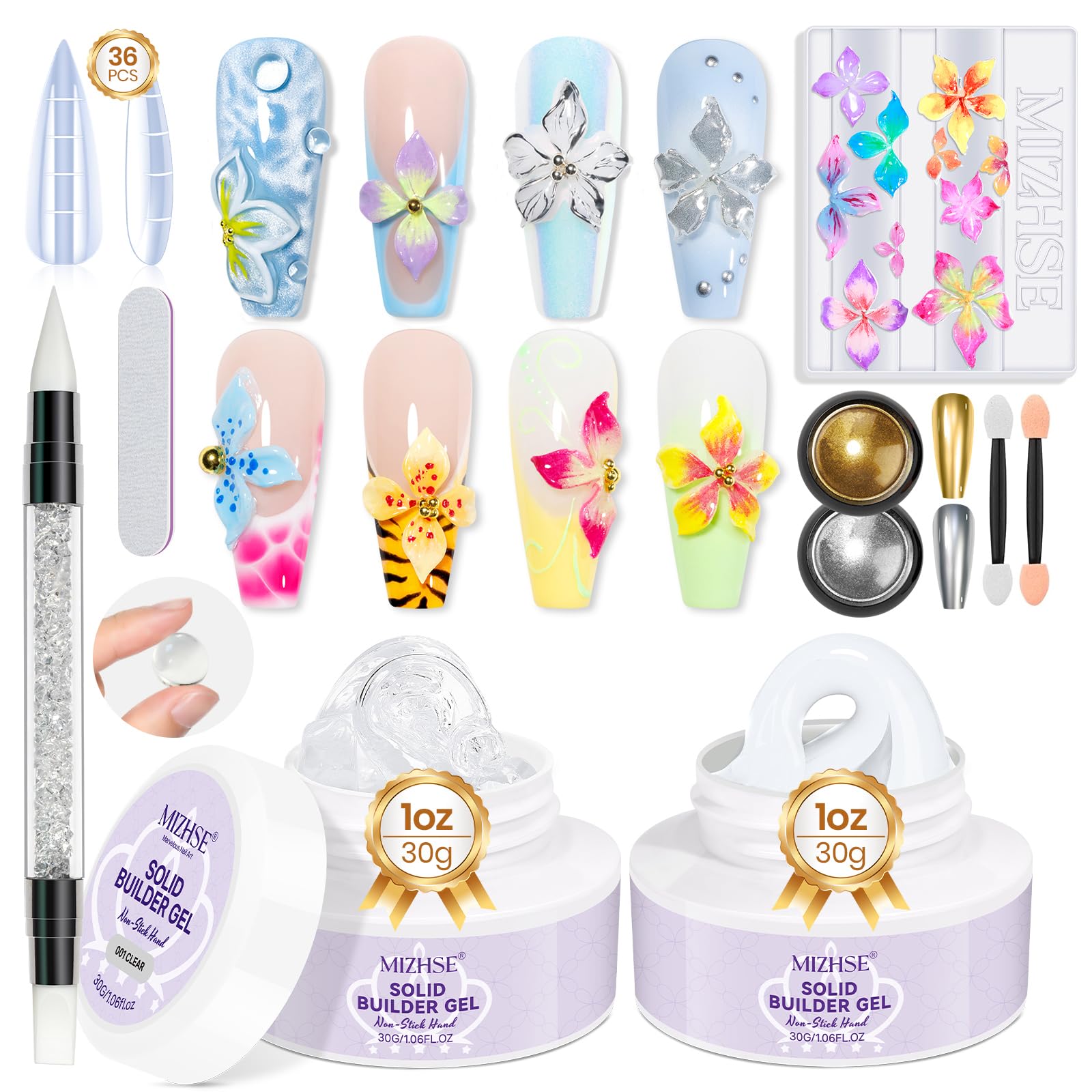 MIZHSE 3D nail gel clear for easy extensions and sculpting