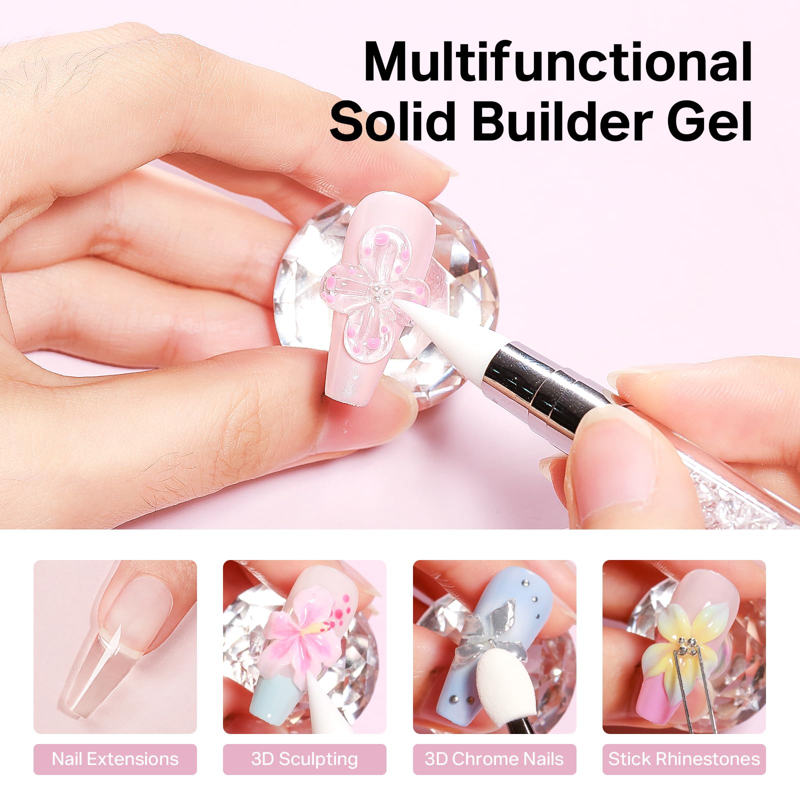 MIZHSE 3D nail gel white for crisp sculpted nails
