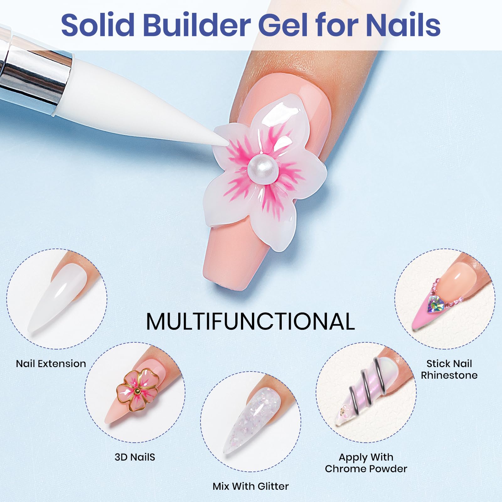 MIZHSE 3D nail mold kit for creating raised nail art accents.