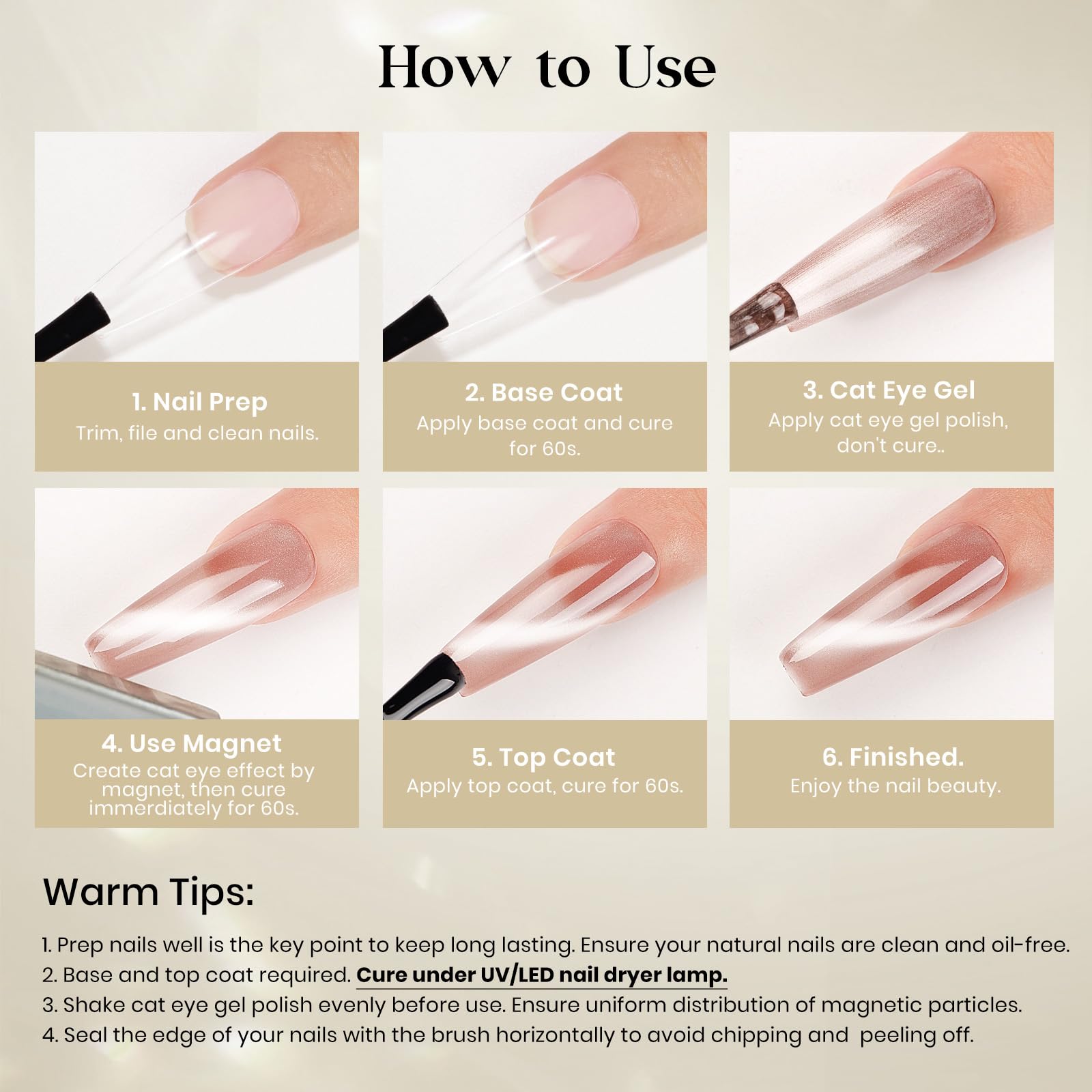 MIZHSE base and top coat steps demonstrated for strong long-lasting wear.