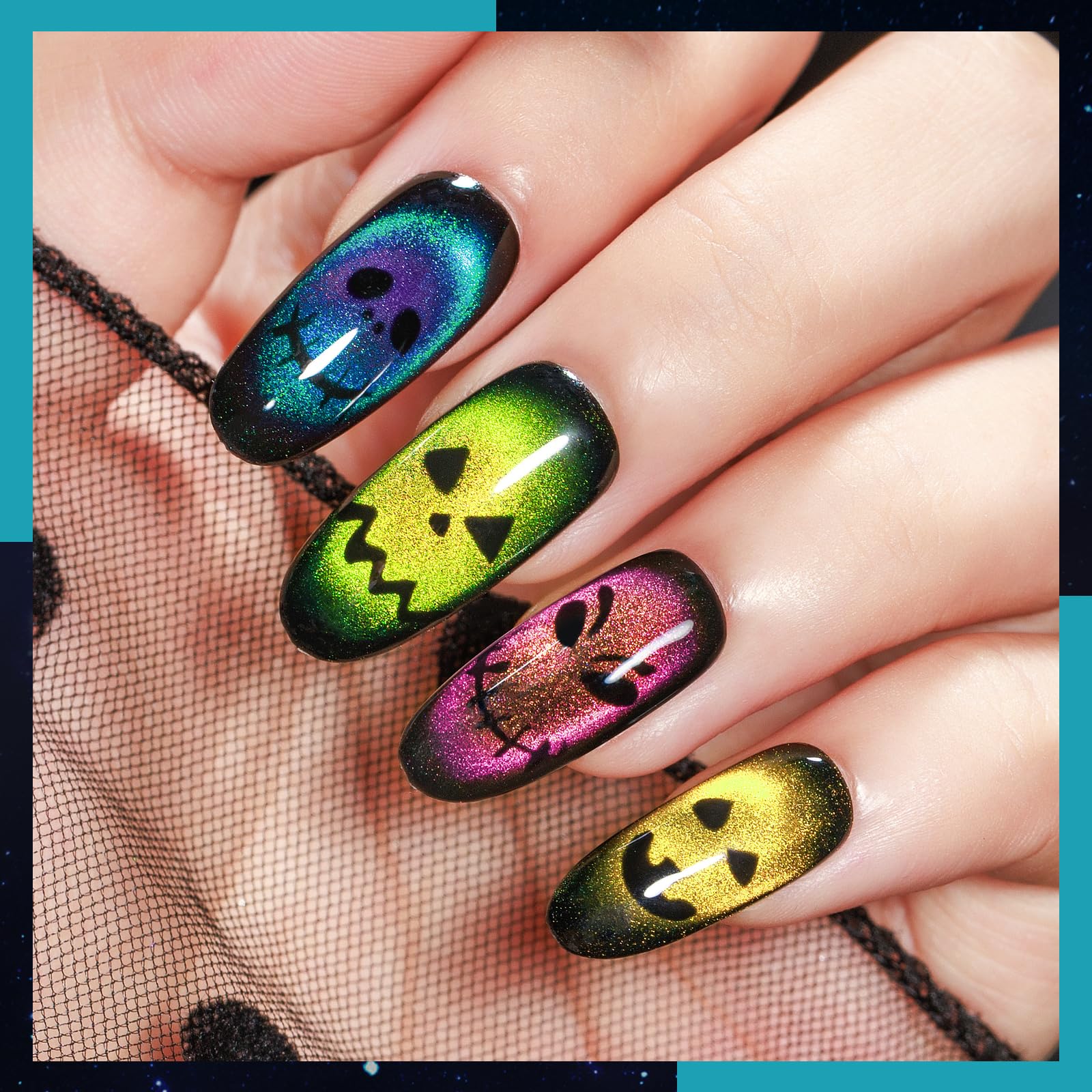 MIZHSE black base gel paint showing high saturation for rich cat eye depth.