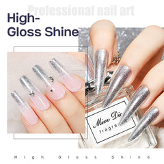 MIZHSE glitter silver nail polish brush applicator enables precise, even coats