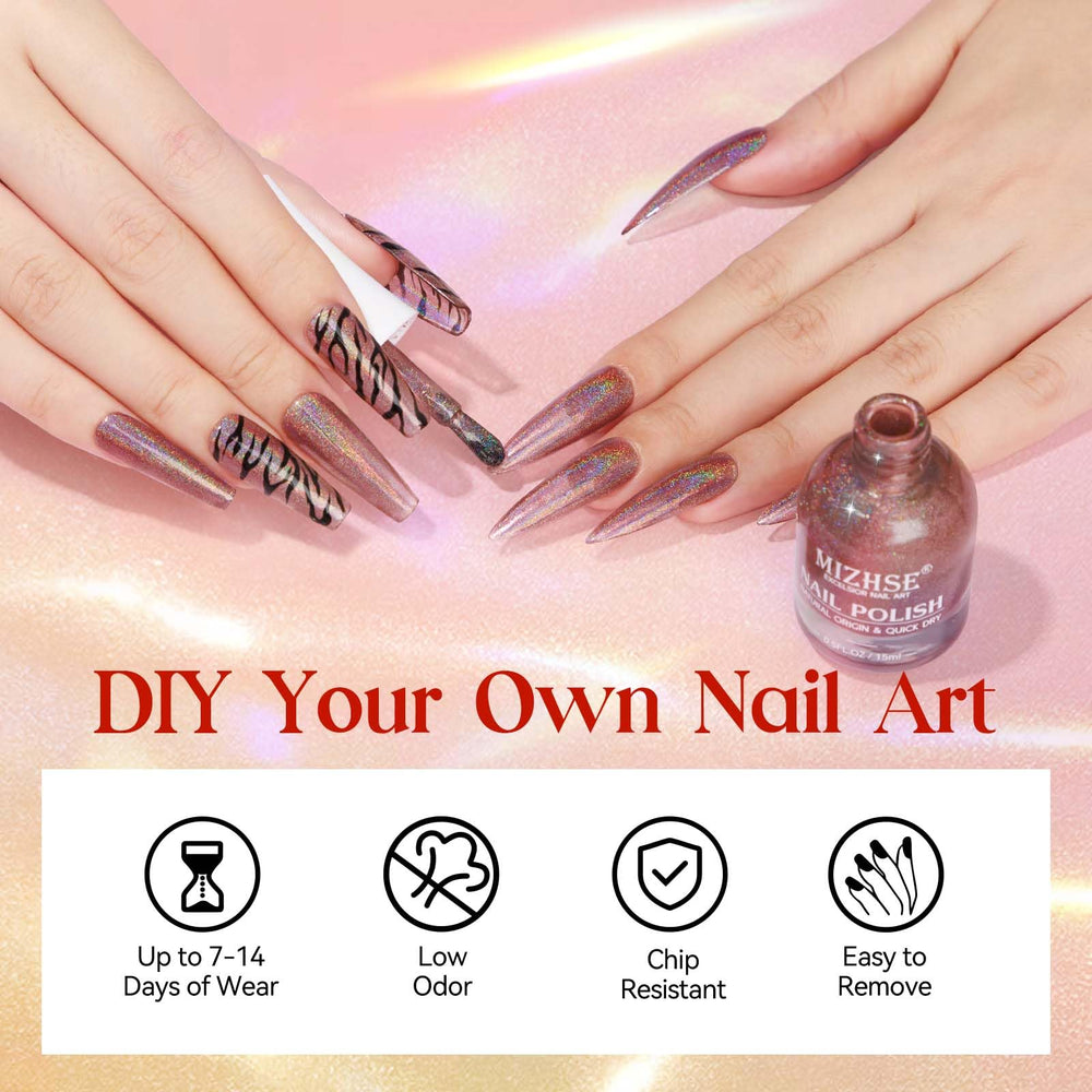 MIZHSE iridescent nail pigment lightweight bottle ideal for salon and home use