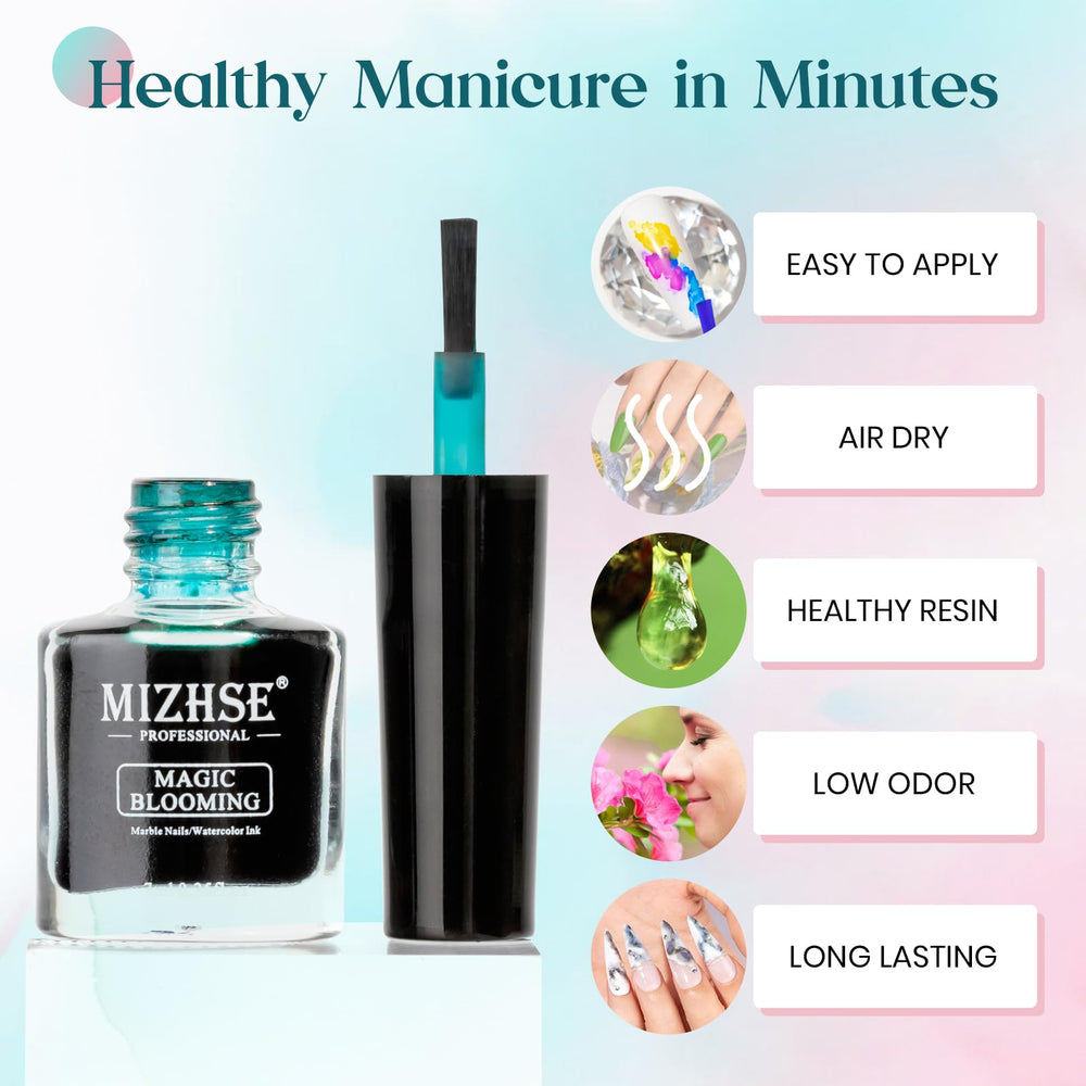 MIZHSE Top Coat application image highlighting lasting shine