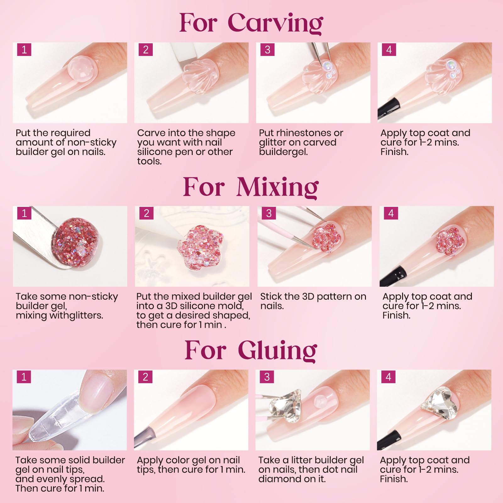 MIZHSE nail-extension-bottle-closeup demonstrates easy-home-use gel.