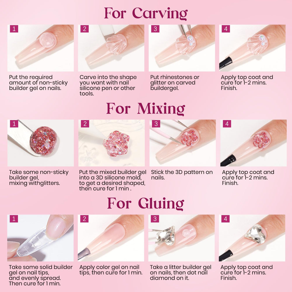 MIZHSE nail-extension-bottle-closeup demonstrates easy-home-use gel.