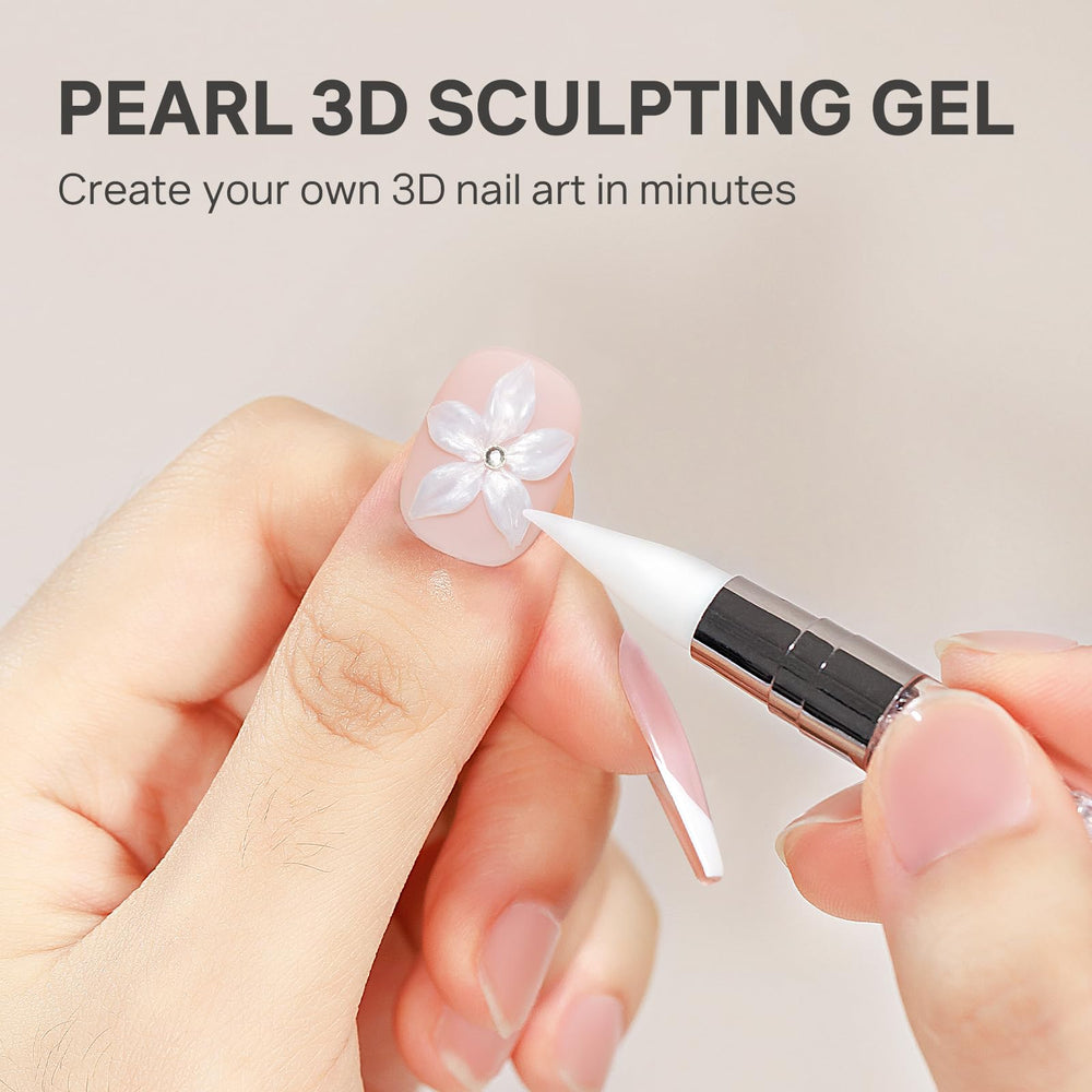 MIZHSE Pearl 3D gel for carving and nail art designs with soft, workable texture.