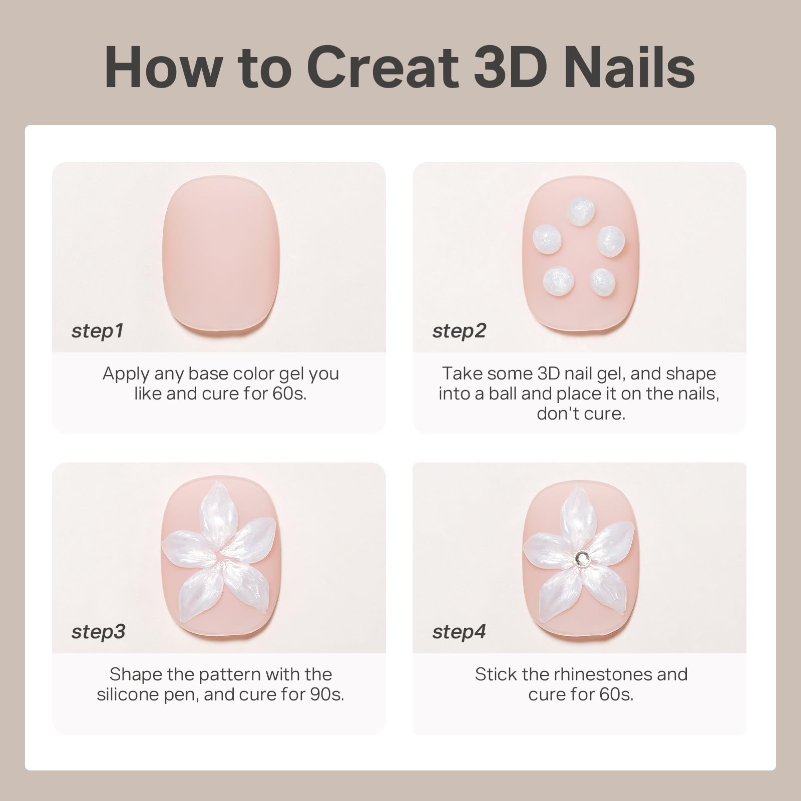 MIZHSE Pearl 3D gel home manicure set for easy at home crafting.