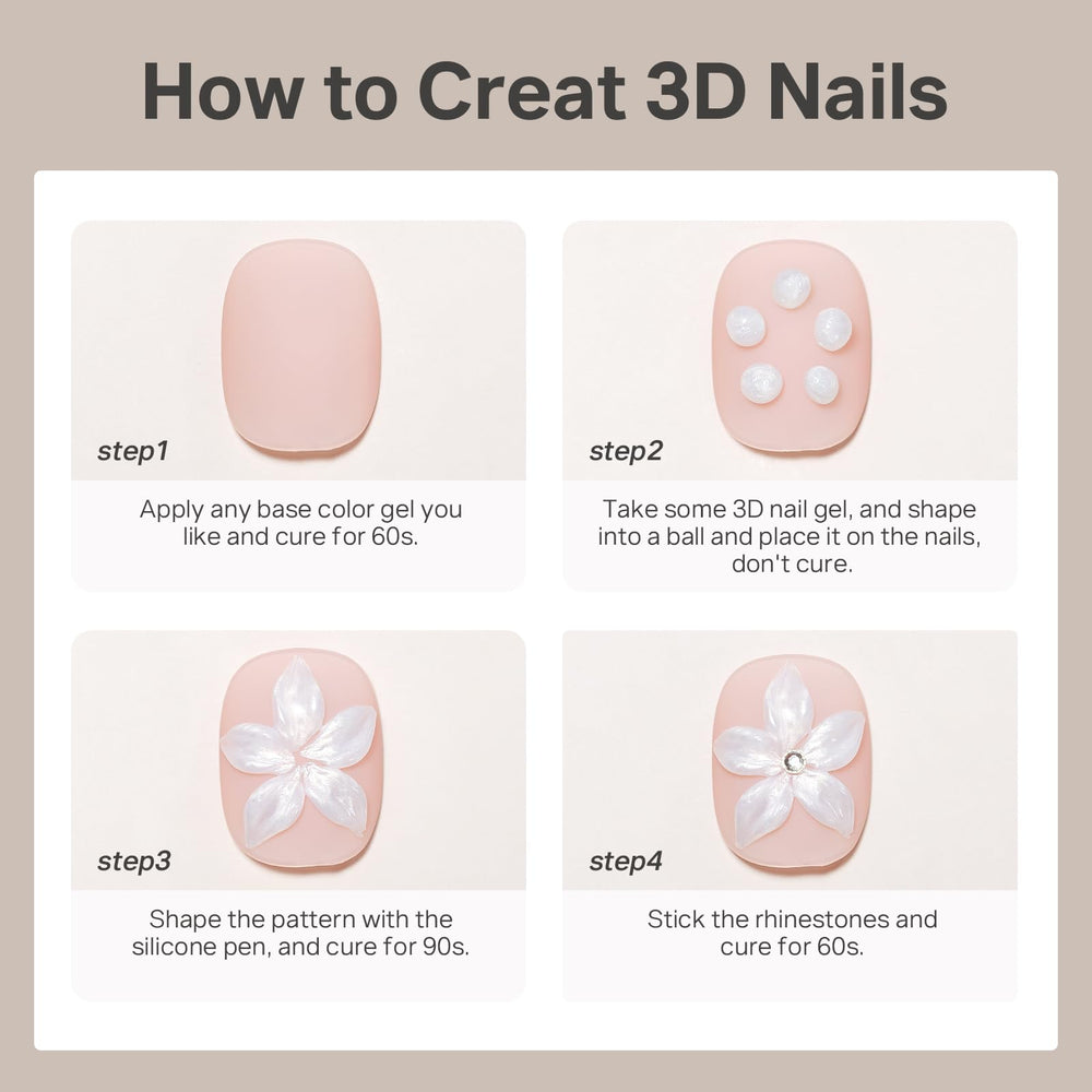 MIZHSE Pearl 3D gel home manicure set for easy at home crafting.