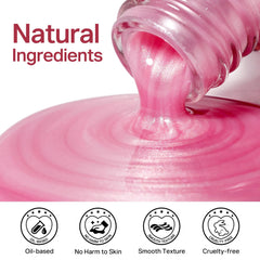 MIZHSE Pearlescent Rose Pink swirl closeup shows shimmering rose tone.