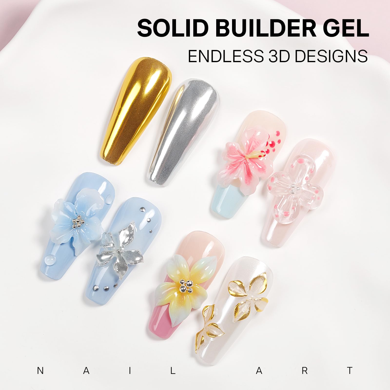 MIZHSE silicone nail molds for detailed 3D art