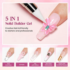 MIZHSE solid builder gel color swatches demonstrating 3D sculpting potential.