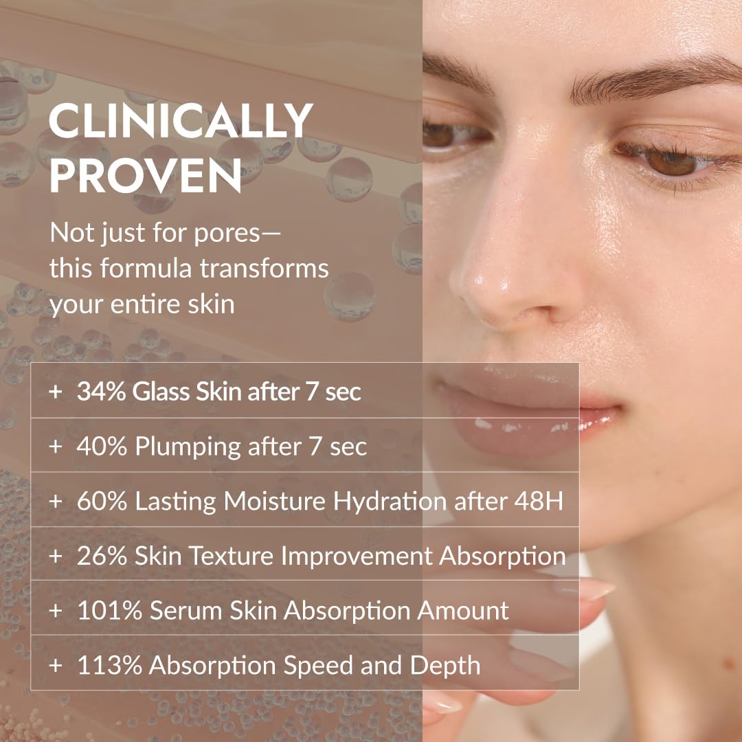 MIZON 7-Peptide Booster Serum illustration of niacinamide and hyaluronic acid components.