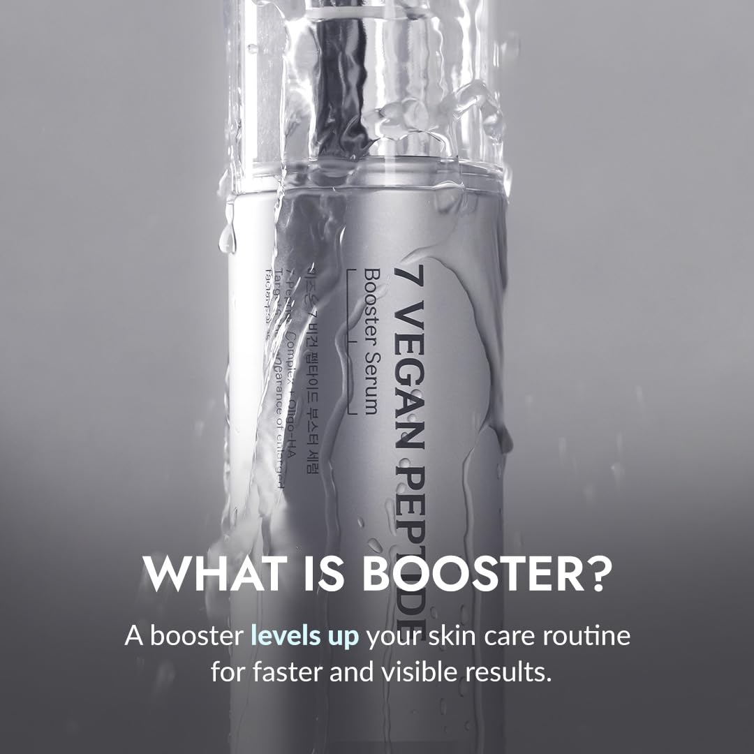 MIZON 7-Peptide Booster Serum packaging close-up for premium skincare routine.