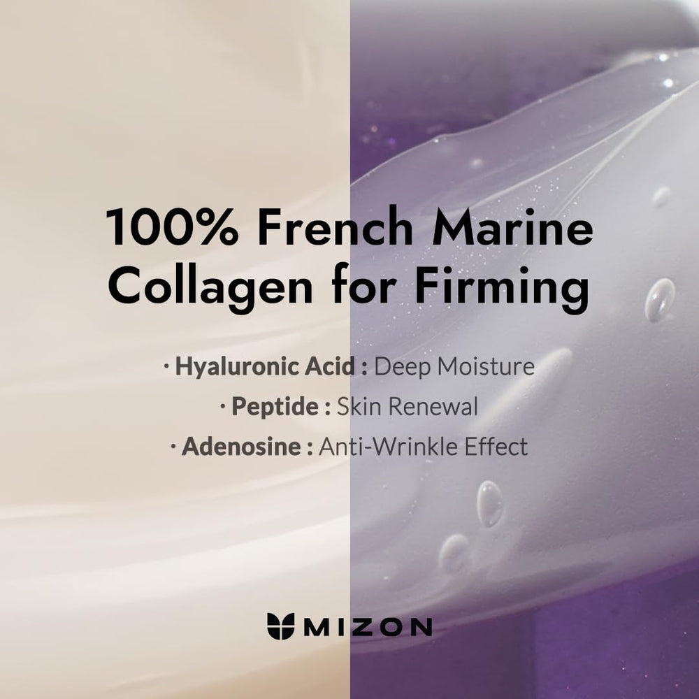 MIZON Collagen Power Firming Eye Cream application scene suggests gentle under-eye care.