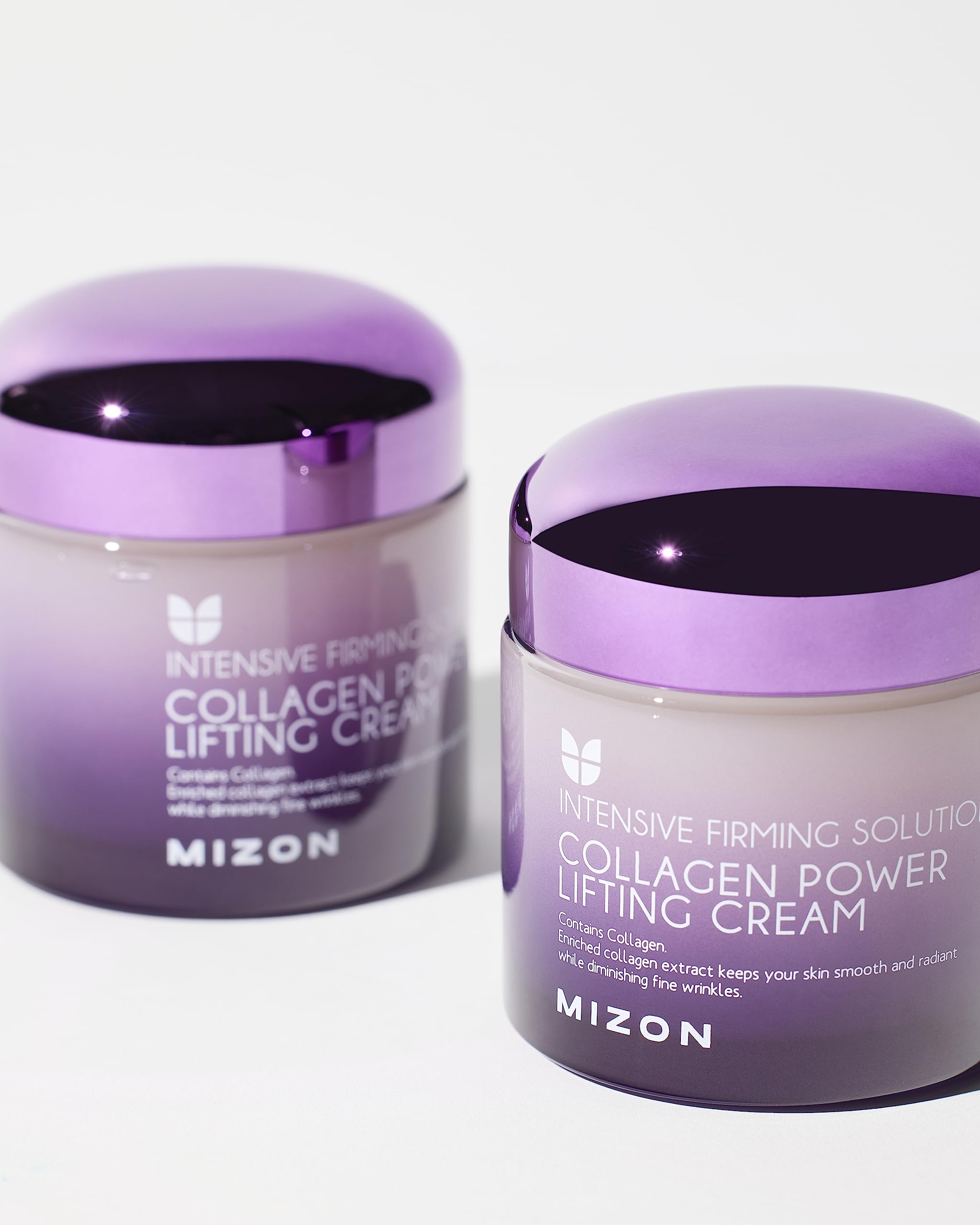 MIZON Collagen Power Lifting Cream ingredients visual highlighting marine collagen and hyaluronic acid