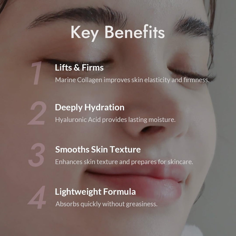 MIZON Collagen Power Lifting Toner application demo shows gentle patting routine.