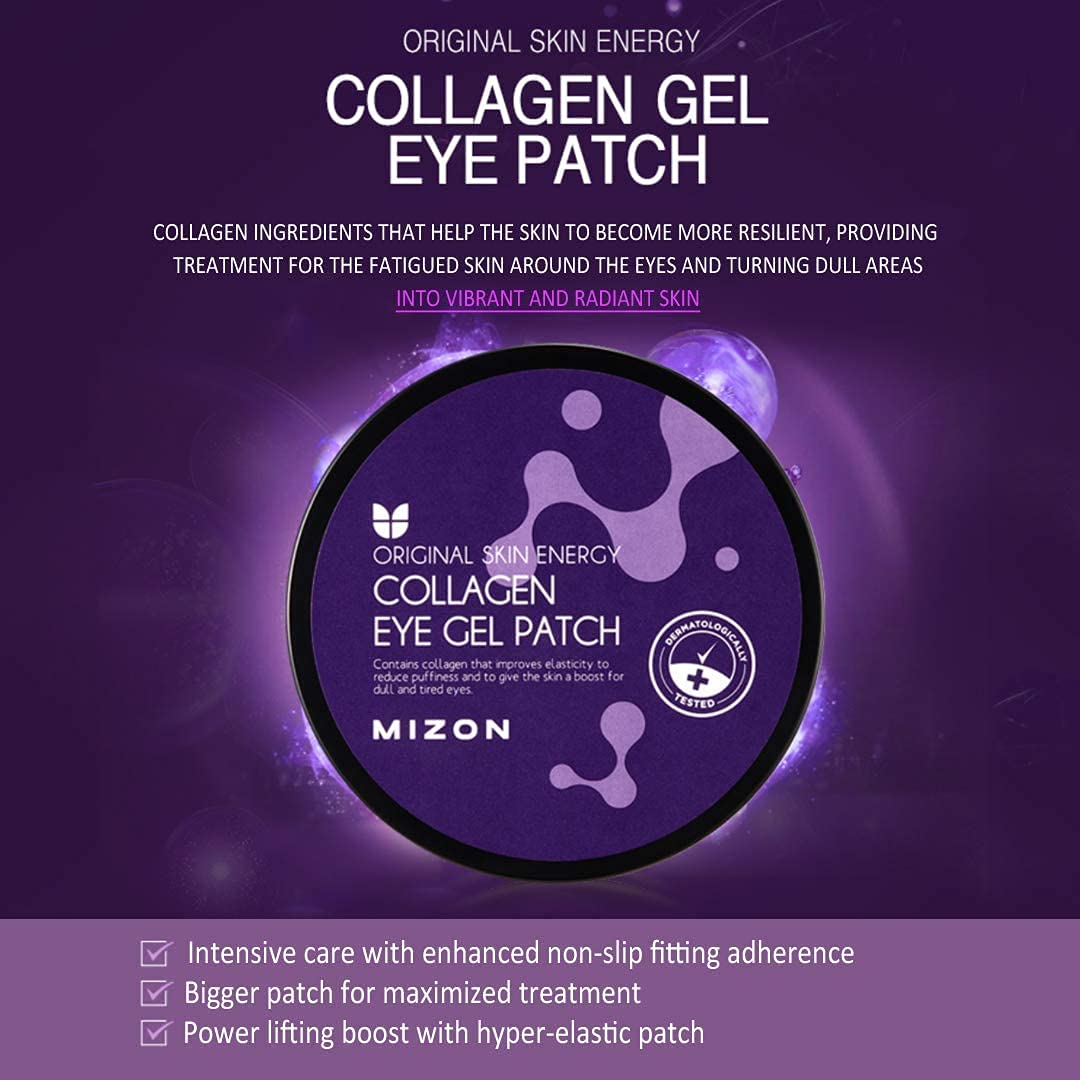 MIZON hydrogel eye patch close-up delivering refreshing cooling hydration