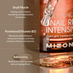 MIZON Snail Mucin closeup highlighting nourishing hydration.