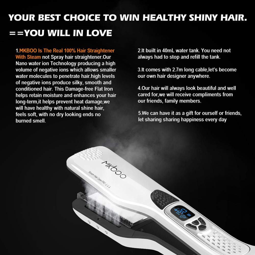 MKBOO 3D combs and titanium plate closeup aids tidy hair before straightening