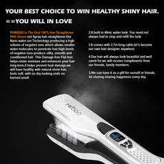 MKBOO 3D combs and titanium plate closeup aids tidy hair before straightening