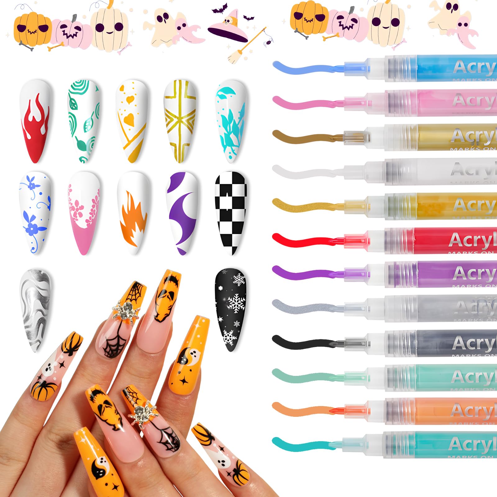 MKNZOME nail art pens cap close-up showing precision design control