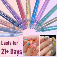 MKNZOME nail art pens in action drying quickly on nails