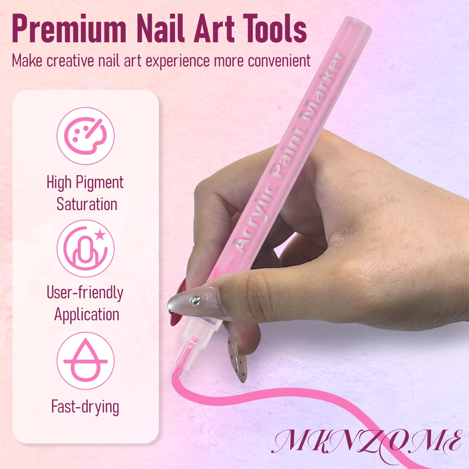 MKNZOME ergonomic grip for comfortable extended nail art sessions