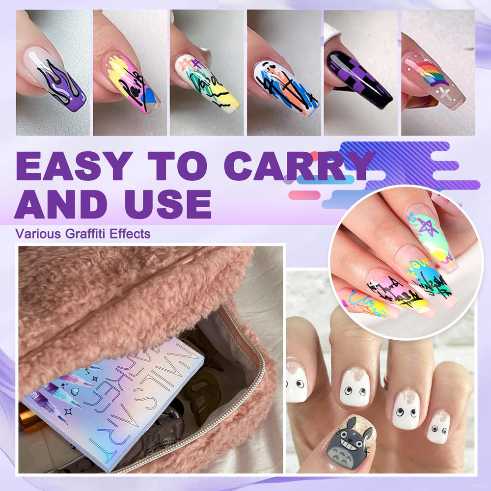 MKNZOME nail art pens waterproof color that lasts through day wear.