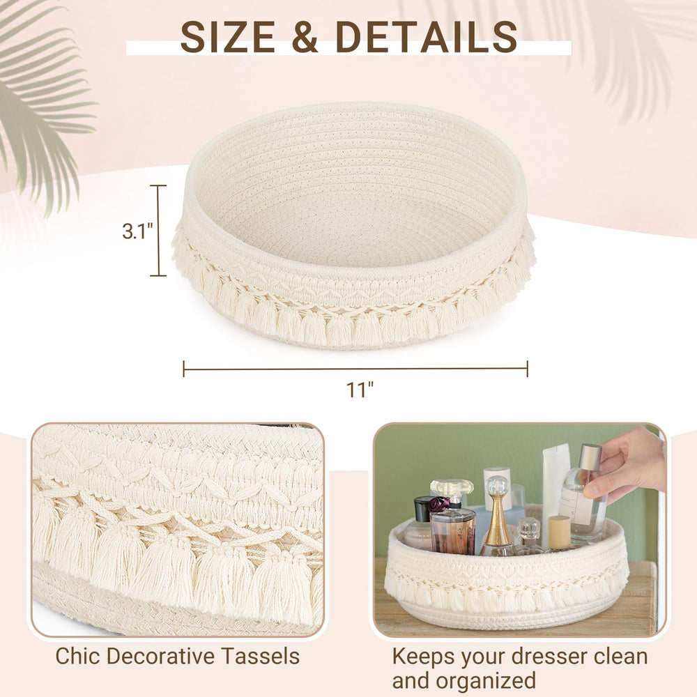 Mkono makeup storage basket shows a compact 3.1-inch height ideal for cosmetics.