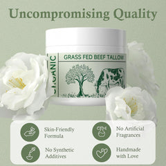 mkzea beef tallow face moisturizer swatch on skin demonstrates vitamin rich nourishment