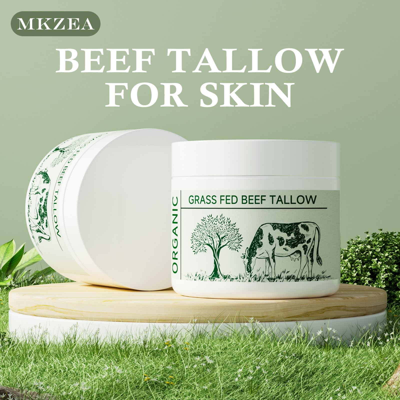 mkzea beef tallow nourishing ritual on skin showcases versatile unscented daily care
