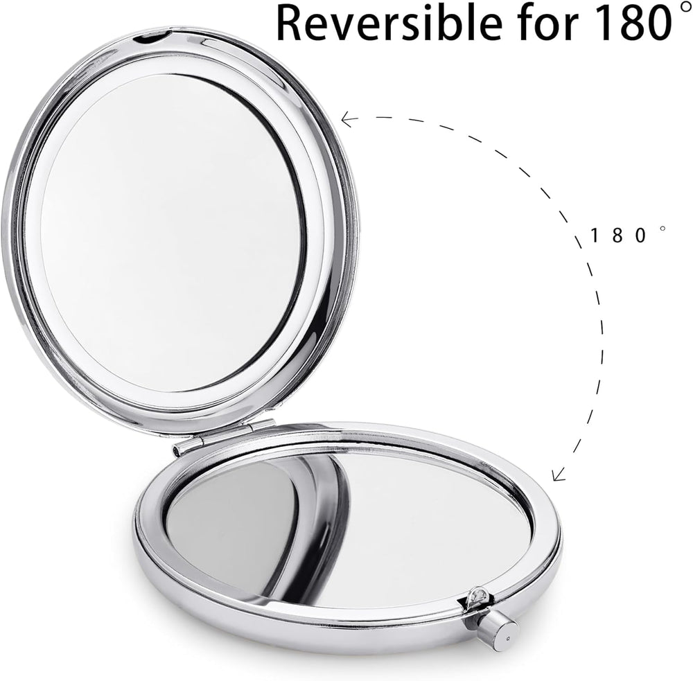 MLLXX pocket-size mirror fits purses and pockets for discreet touch-ups.
