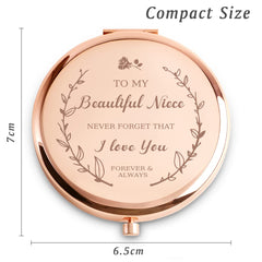 MLLXX compact mirror back design highlighting sentimental engraving for birthdays