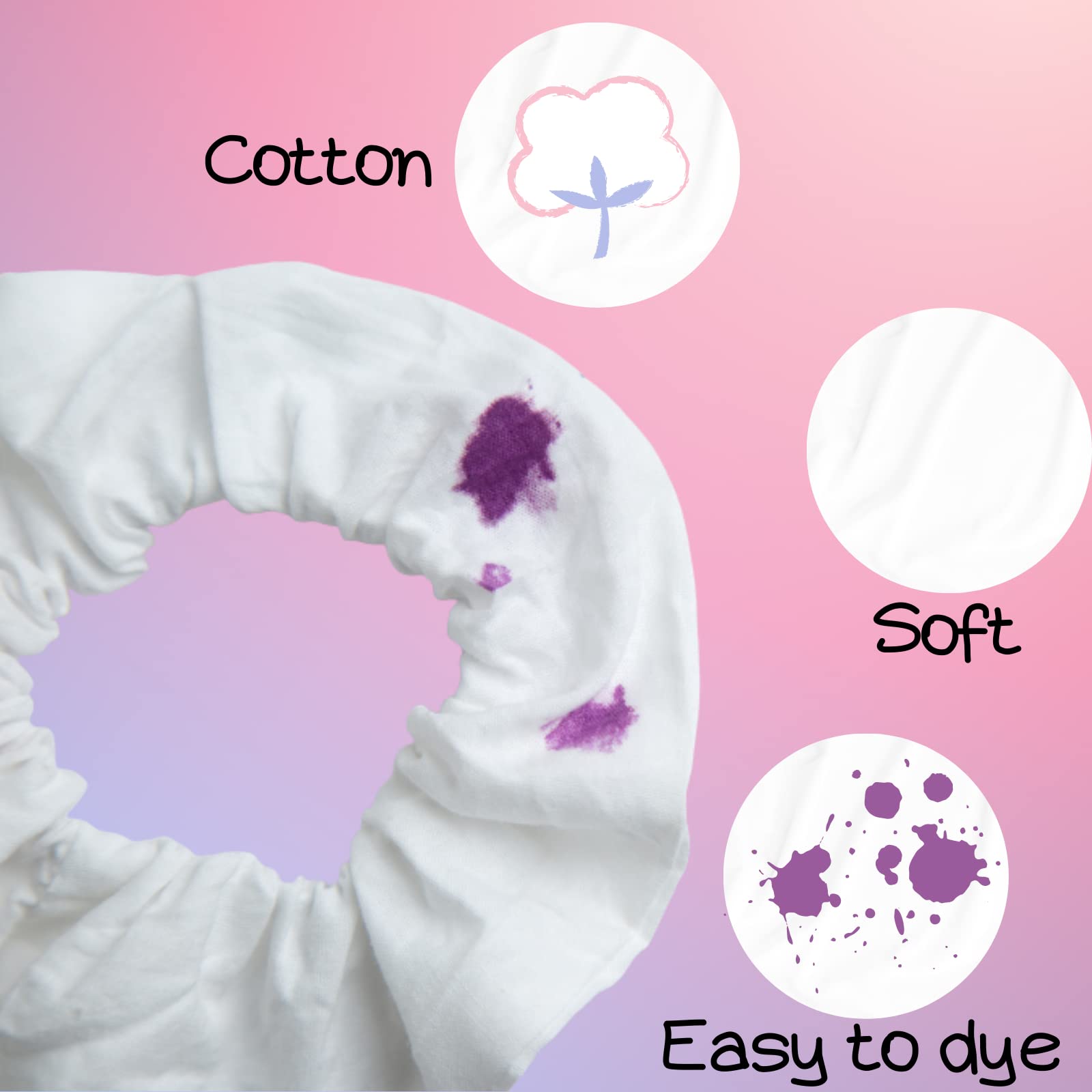 MLMOMVME soft cotton scrunchie with elastic band offers gentle hold.