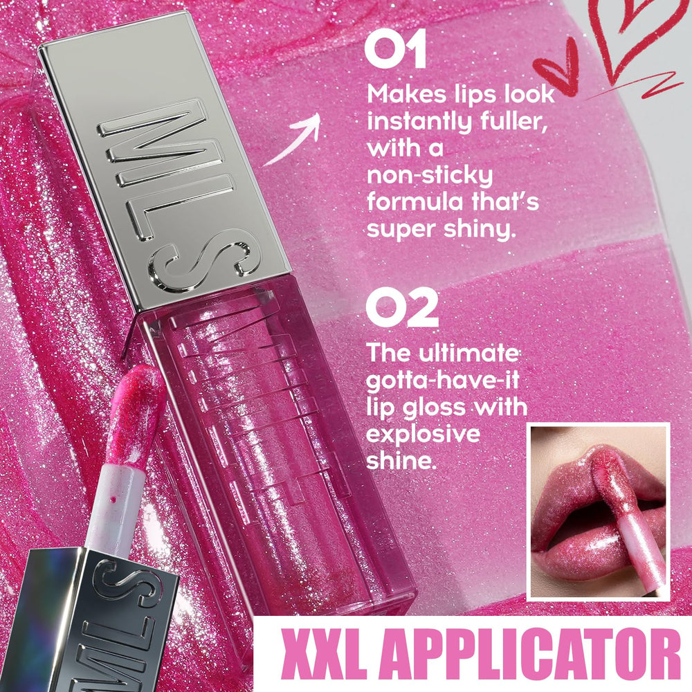 MLSMILE lip gloss set packaging showcase, versatile colors for daily glam.