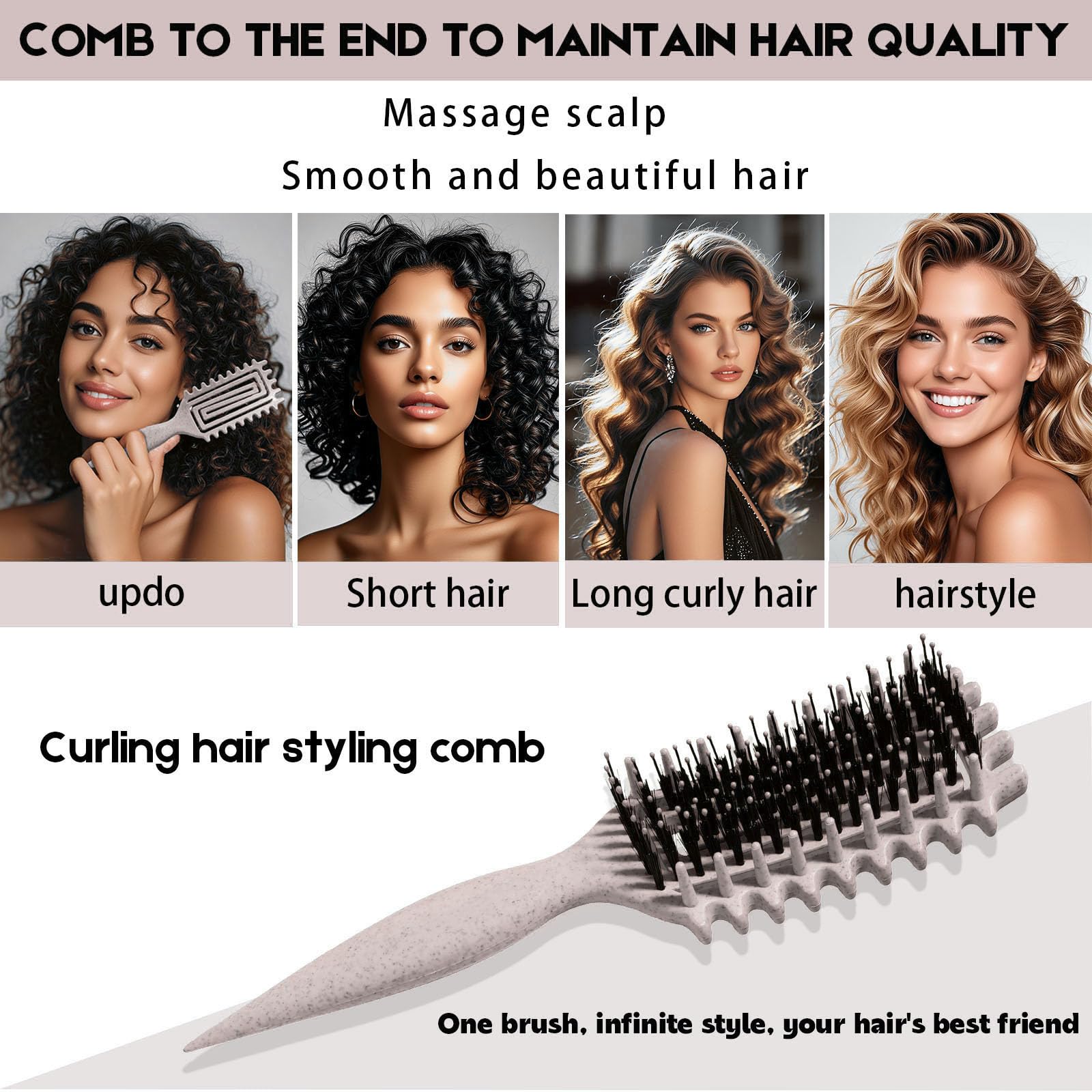MMBVSZ Candybrush suits wet and dry hair use improving glide and ease