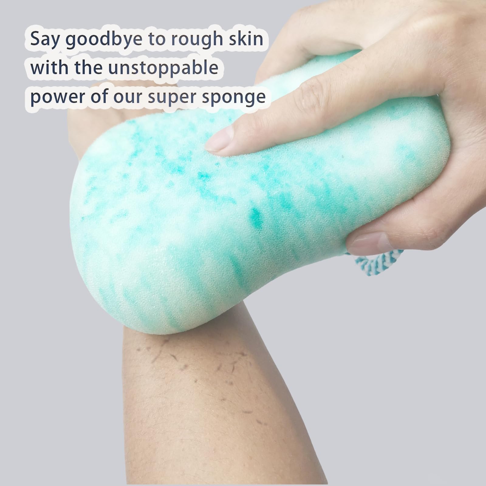 MMGGFQ beige exfoliating bath sponge provides deep cleansing while keeping skin hydrated.